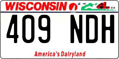 WI license plate 409NDH