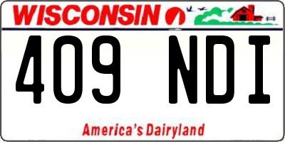 WI license plate 409NDI