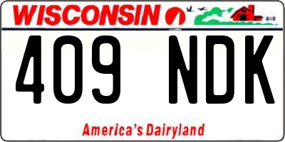 WI license plate 409NDK