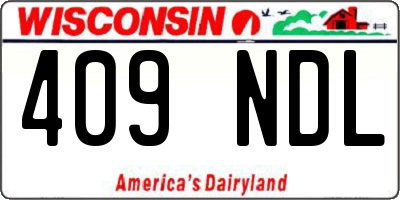 WI license plate 409NDL