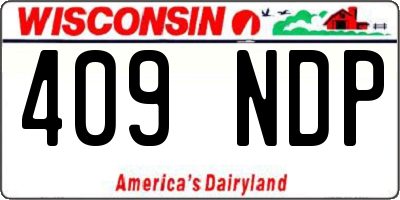 WI license plate 409NDP