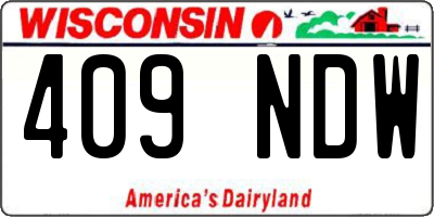 WI license plate 409NDW