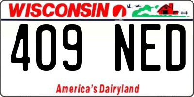 WI license plate 409NED