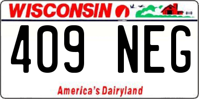 WI license plate 409NEG