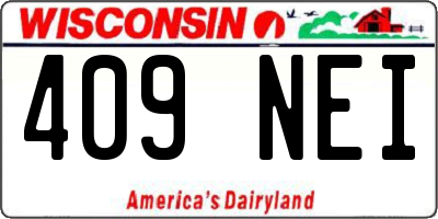 WI license plate 409NEI