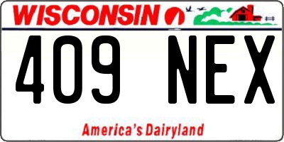 WI license plate 409NEX