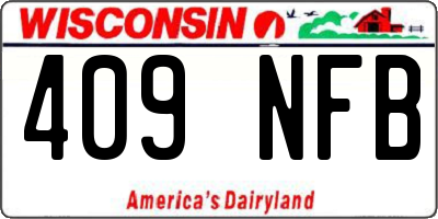 WI license plate 409NFB