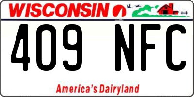WI license plate 409NFC