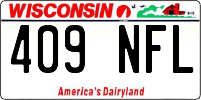 WI license plate 409NFL