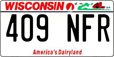 WI license plate 409NFR