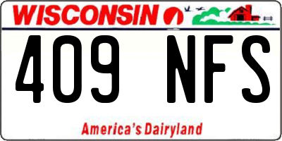 WI license plate 409NFS