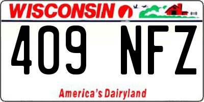 WI license plate 409NFZ