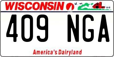 WI license plate 409NGA