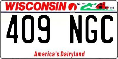 WI license plate 409NGC