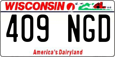 WI license plate 409NGD