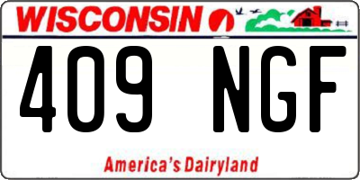 WI license plate 409NGF