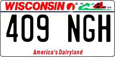 WI license plate 409NGH