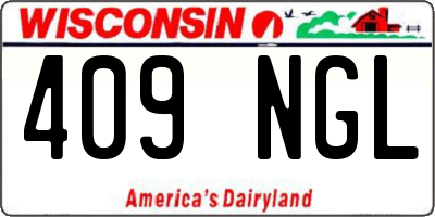 WI license plate 409NGL