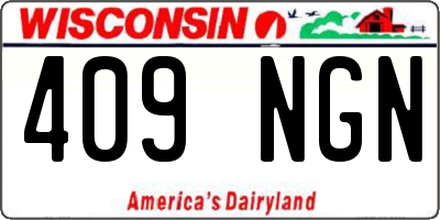 WI license plate 409NGN