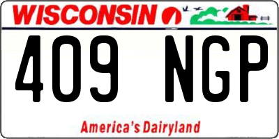 WI license plate 409NGP