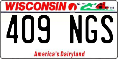 WI license plate 409NGS