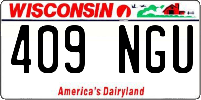 WI license plate 409NGU