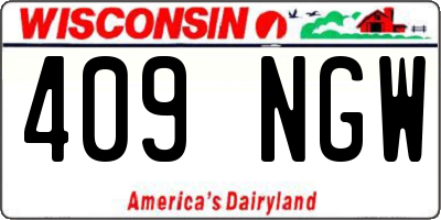 WI license plate 409NGW