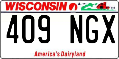 WI license plate 409NGX