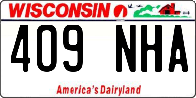 WI license plate 409NHA