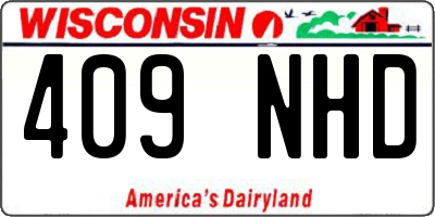 WI license plate 409NHD