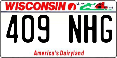 WI license plate 409NHG