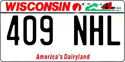 WI license plate 409NHL