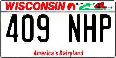 WI license plate 409NHP