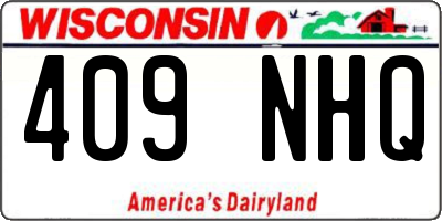 WI license plate 409NHQ