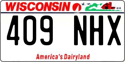 WI license plate 409NHX