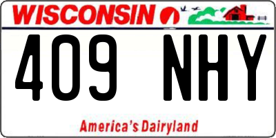 WI license plate 409NHY