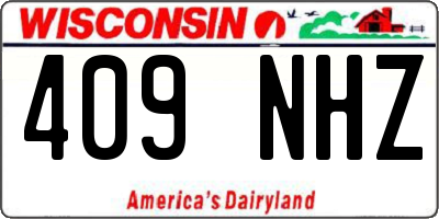 WI license plate 409NHZ