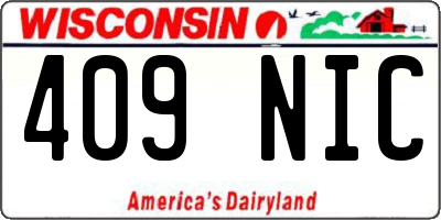 WI license plate 409NIC