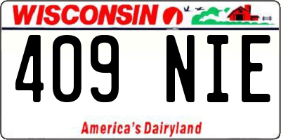 WI license plate 409NIE