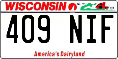 WI license plate 409NIF