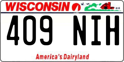 WI license plate 409NIH