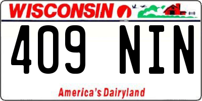 WI license plate 409NIN