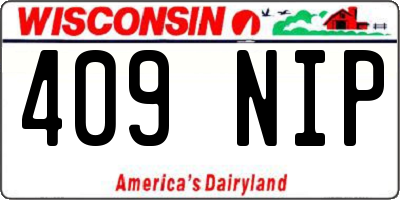 WI license plate 409NIP