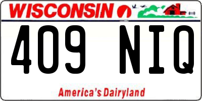 WI license plate 409NIQ