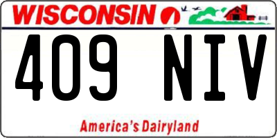 WI license plate 409NIV