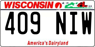 WI license plate 409NIW