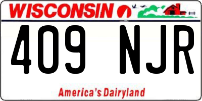 WI license plate 409NJR