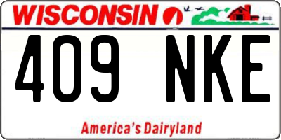 WI license plate 409NKE