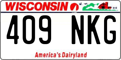 WI license plate 409NKG