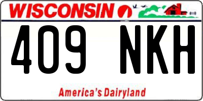 WI license plate 409NKH